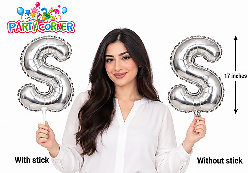 Small Silver Foil Letter S Balloon