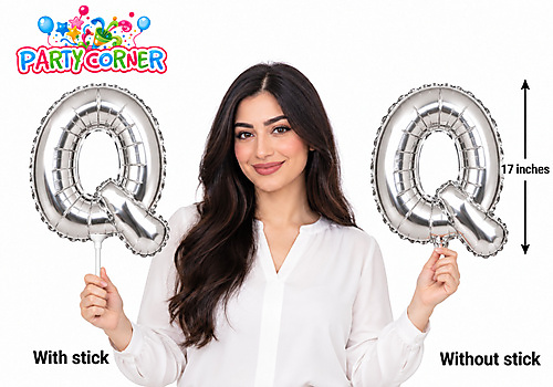 Small Silver Foil Letter Q Balloon
