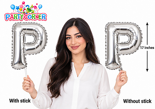 Small Silver Foil Letter P Balloon