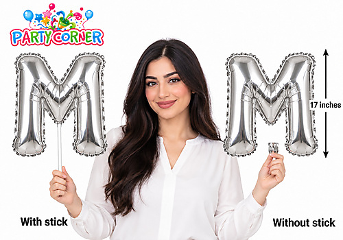 Small Silver Foil Letter M Balloon