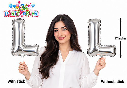 Small Silver Foil Letter L Balloon