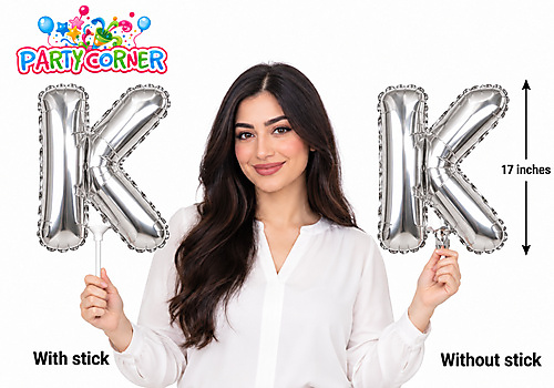 Small Silver Foil Letter K Balloon