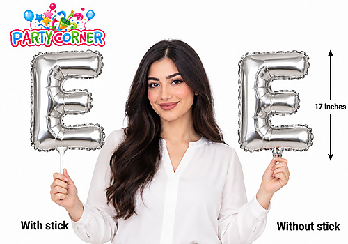 Small Silver Foil Letter E Balloon