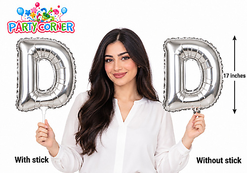 Small Silver Foil Letter D Balloon