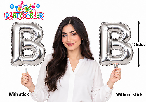 Small Silver Foil Letter B Balloon