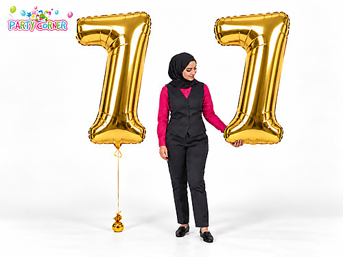 Large Gold Foil Number 7 Balloon