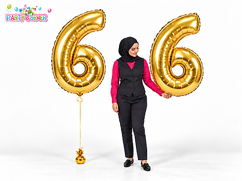Large Gold Foil Number 6 Balloon