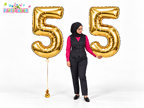 Large Gold Foil Number 5 Balloon