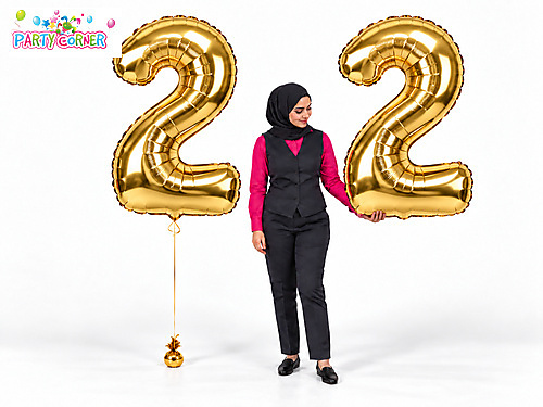 Large Gold Foil Number 2 Balloon