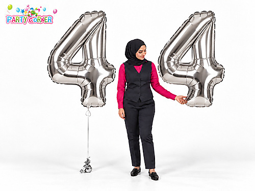 Large Silver Foil Number 4 Balloon