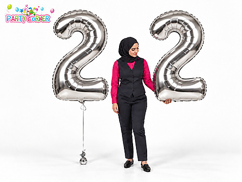 Large Silver Foil Number 2 Balloon