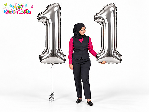 Large Silver Foil Number 1 Balloon