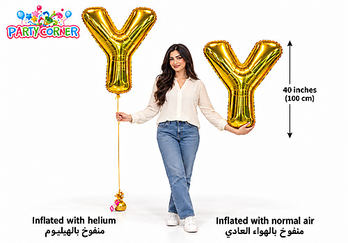 40Inch - Gold Balloon Letter Y Large Foil Balloon Letters (100cm)