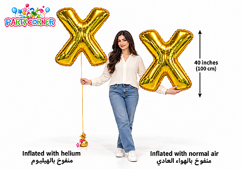 40Inch - Gold Balloon Letter X Large Foil Balloon Letters (100cm)