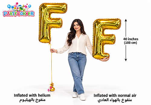 40Inch - Gold Balloon Letter F Large Foil Balloon Letters (100cm)