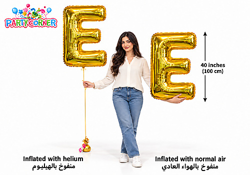 40Inch - Gold Balloon Letter E Large Foil Balloon Letters (100cm)