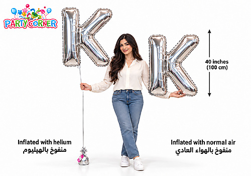 Large Silver Foil Letter K Balloon