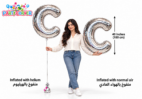 Large Silver Foil Letter C Balloon
