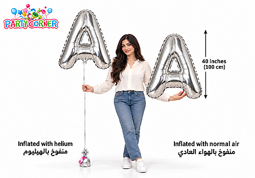 Large Silver Foil Letter A Balloon