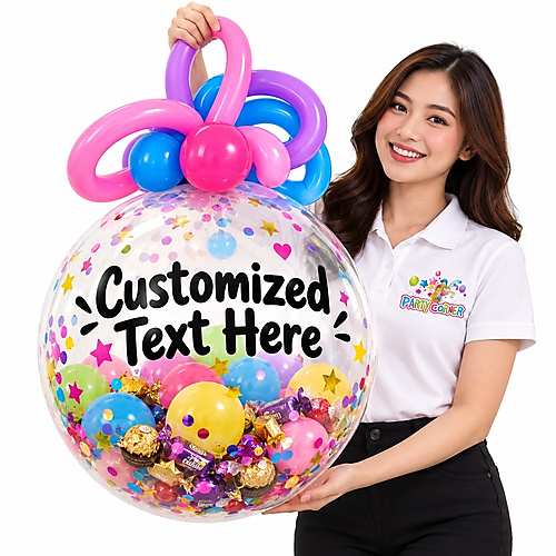Clear Balloon Exploder with 40 pcs small chocolate inside