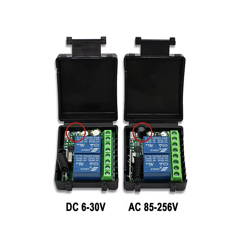طقم مفتاح تحكم عن بعد لاسلكي 433MHz ريليه (AC 85V - 256V) مع 10 أجهزة ريموت كنترول