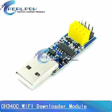 مبرمج ومحول CH340C لشرائح الواي فاي (ESP-01 / ESP-01S) عبر منفذ USB