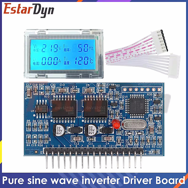 لوحة قيادة عاكس تيار (Inverter) موجة جيبية نقية 5 فولت مع شاشة LCD (EGS002)
