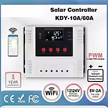 منظم شحن طاقة شمسية ذكي مع واي فاي (60 أمبير، 12V/24V/48V)