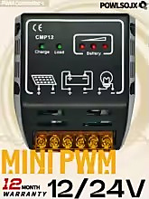 منظم شحن طاقة شمسية Powlsojx بقدرة (10A/20A) مع التعرف التلقائي 12V/24V