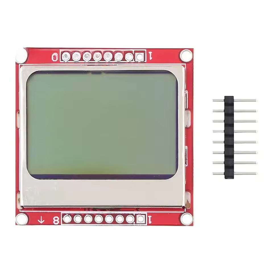 شاشة عرض (LCD) دقة 84x48 بكسل متوافقة مع نوكيا 5110 بإضاءة خلفية بيضاء (لمشاريع أردوينو)