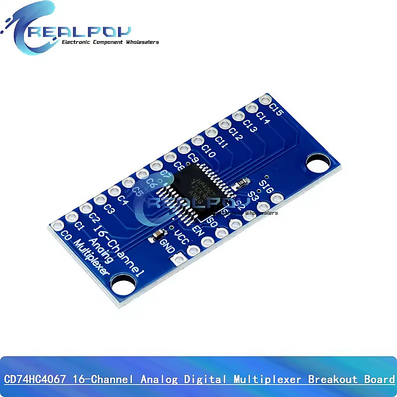 لوحة مجمّع وموزع إشارات (Multiplexer) تناظري ورقمي 16 قناة موديل CD74HC4067 (متوافق مع أردوينو)