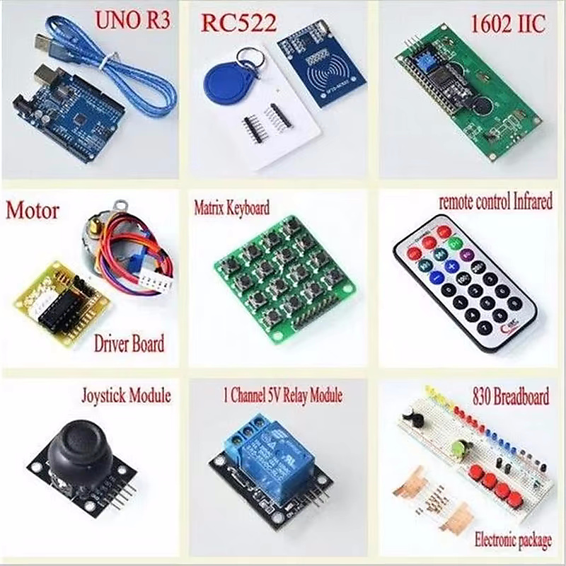حقيبة الأردوينو أونو (UNO R3) التعليمية الشاملة (الإصدار المحدث مع وحدة RFID)