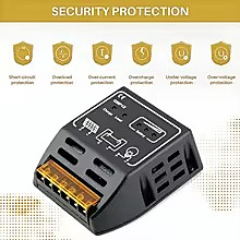 منظم شحن طاقة شمسية Powlsojx بقدرة (10A/20A) مع التعرف التلقائي 12V/24V