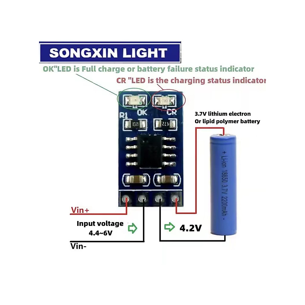 موديول شحن بطاريات ليثيوم بالطاقة الشمسية MPPT (1A 3.7V/4.2V)