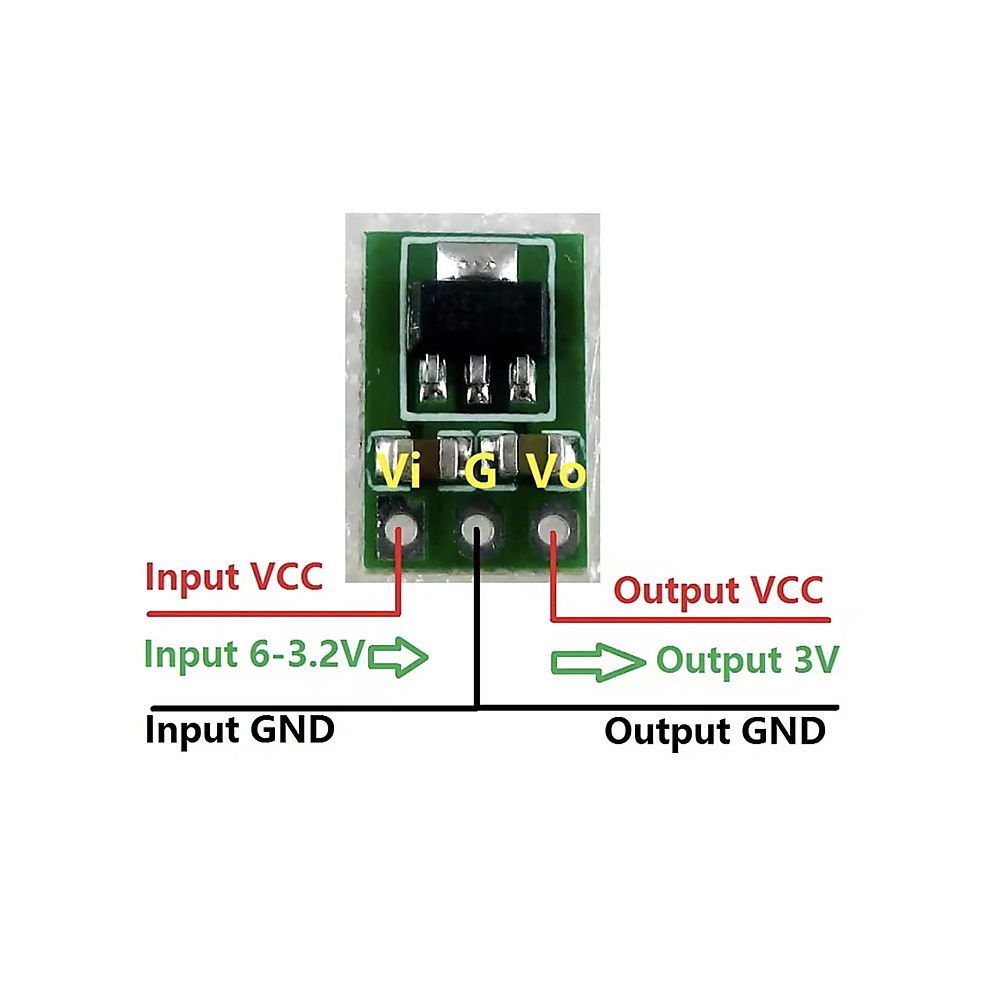 وديول خافض جهد مصغر (من 3.3V-6V إلى 3V ثابت) - Buck Converter