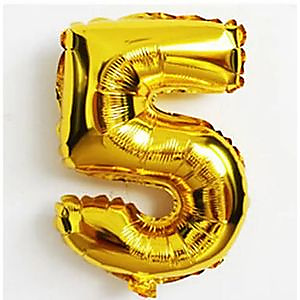 بالون هيليوم ذهبي رقم 5 قياس 1 متر