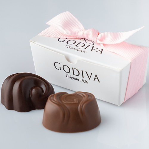 Give away box white with 2pc chocolate