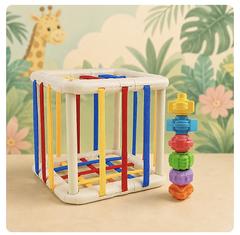 Sensory cubes for sorting shapes,child's  an educational toy
