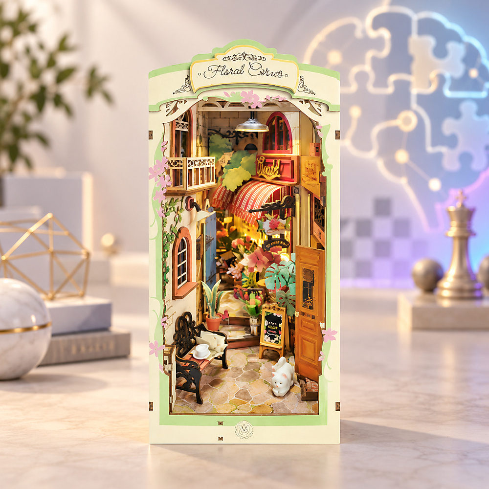 rolife book nook shelf insert  - floral corner