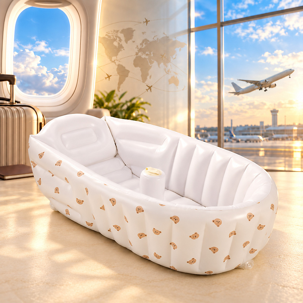 Inflatable Baby Bathtub, Portable Newborn Folding Toddler Bath Tub,