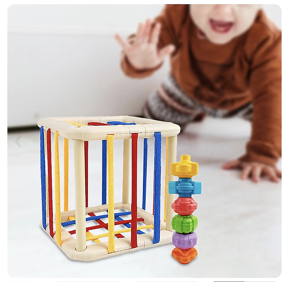 Sensory cubes for sorting shapes,child's  an educational toy