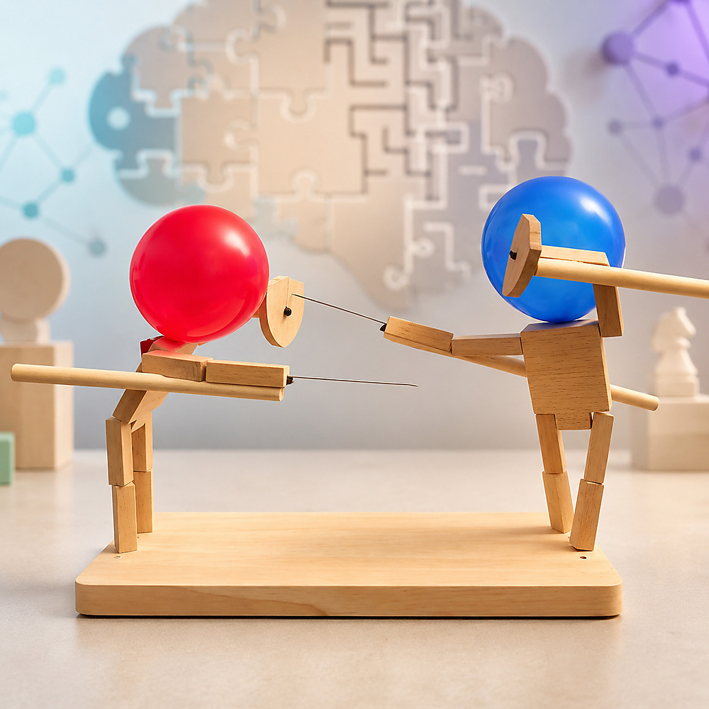 Wooden man fight