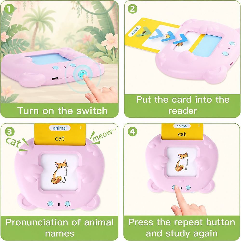 بطاقات تعليمية من فيلي لتعليم اللغة الإنجليزية، ألعاب تعليمية تحفز اللغة للأطفال من عمر سنة إلى خمس