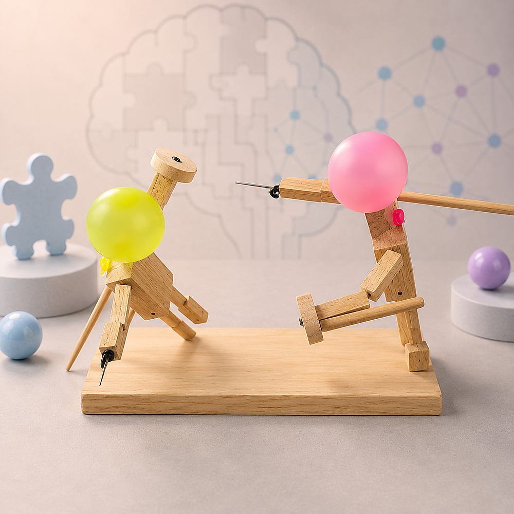 Wooden man fight
