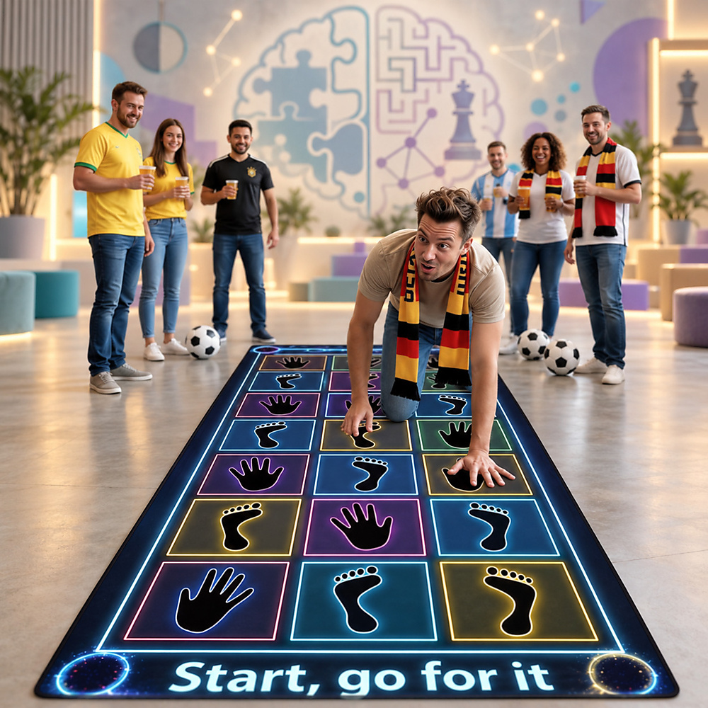 Interactive hands-and-feet play mat