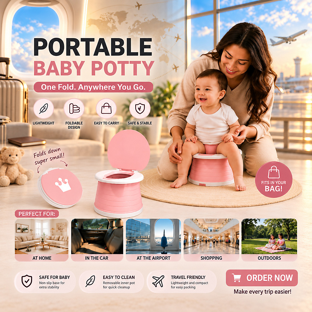Portable Foldable Potty for Toddlers 2-in-1 Travel Potty Kids Training Toilet Seat