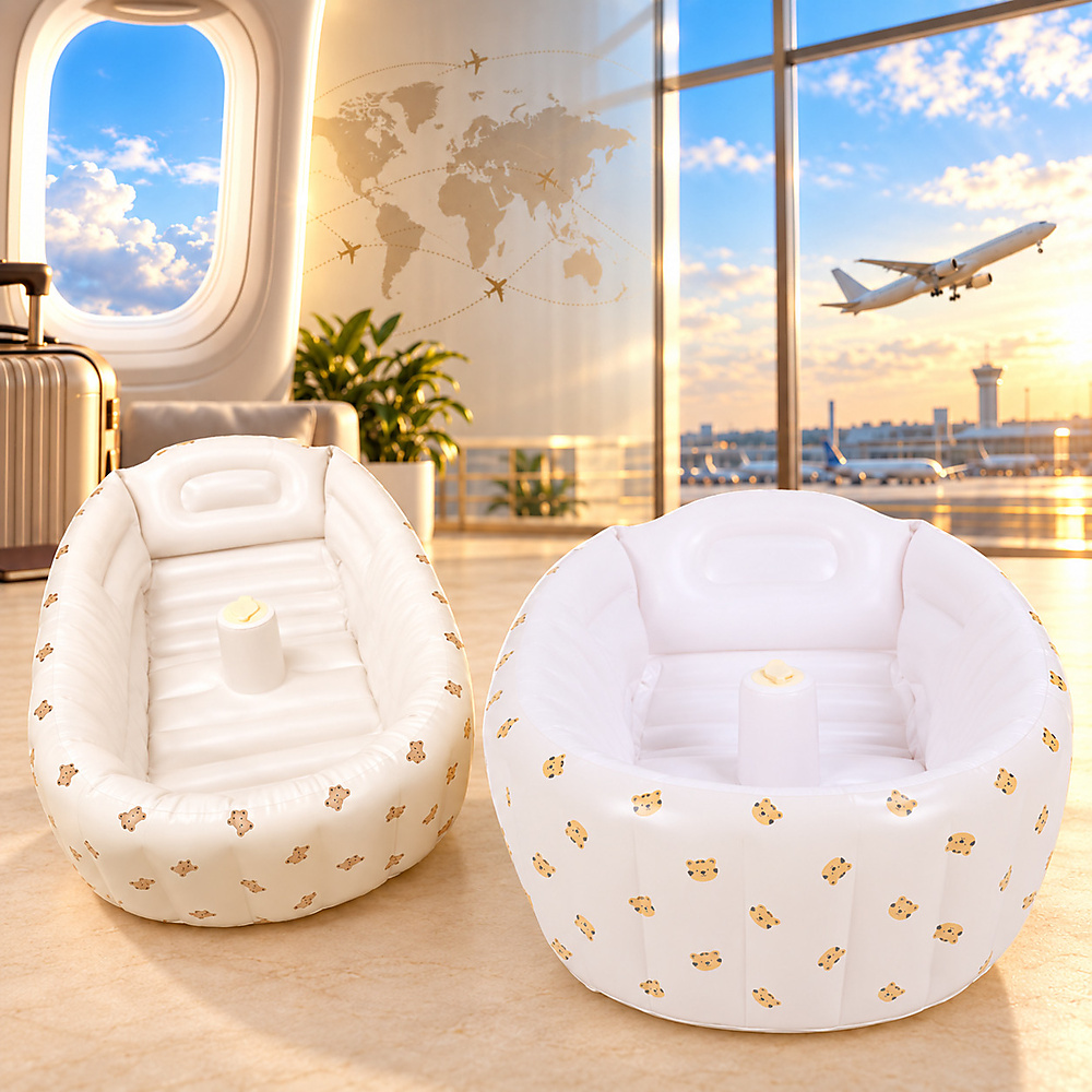 Inflatable Baby Bathtub, Portable Newborn Folding Toddler Bath Tub,