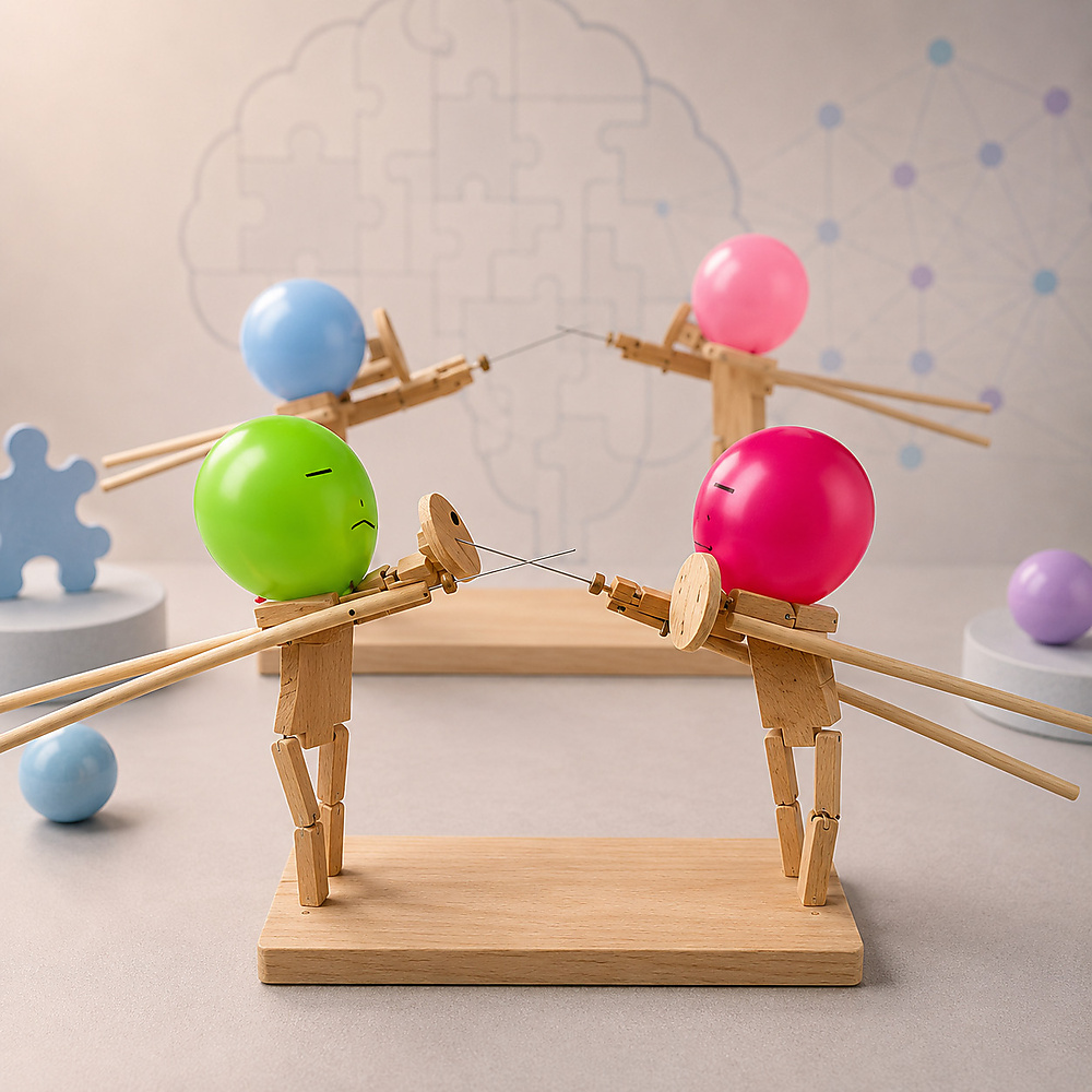 Wooden man fight