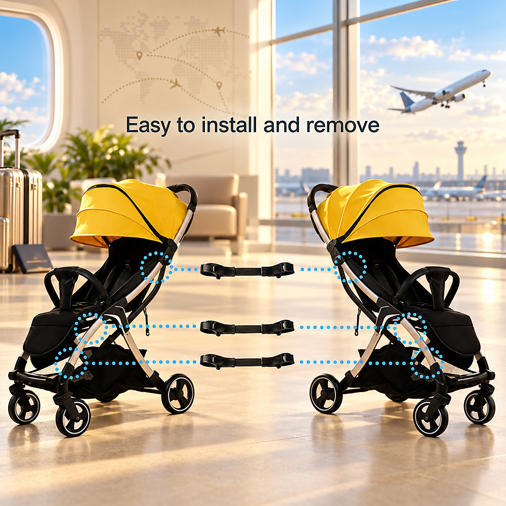 3pieces Twin Baby Stroller Connector Universal Joints Infant Cart Strap Linker Hook