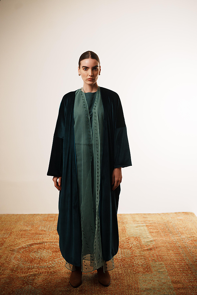 Layered bisht set ((Blue)